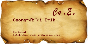 Csongrádi Erik névjegykártya
